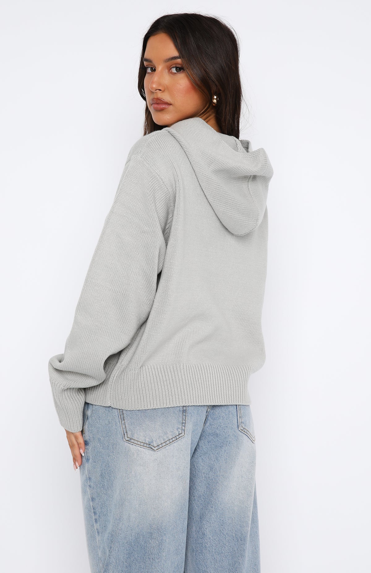 Its Cool Knit Hoodie Light Grey