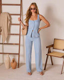 Lianne Denim Button Down Vest Top
