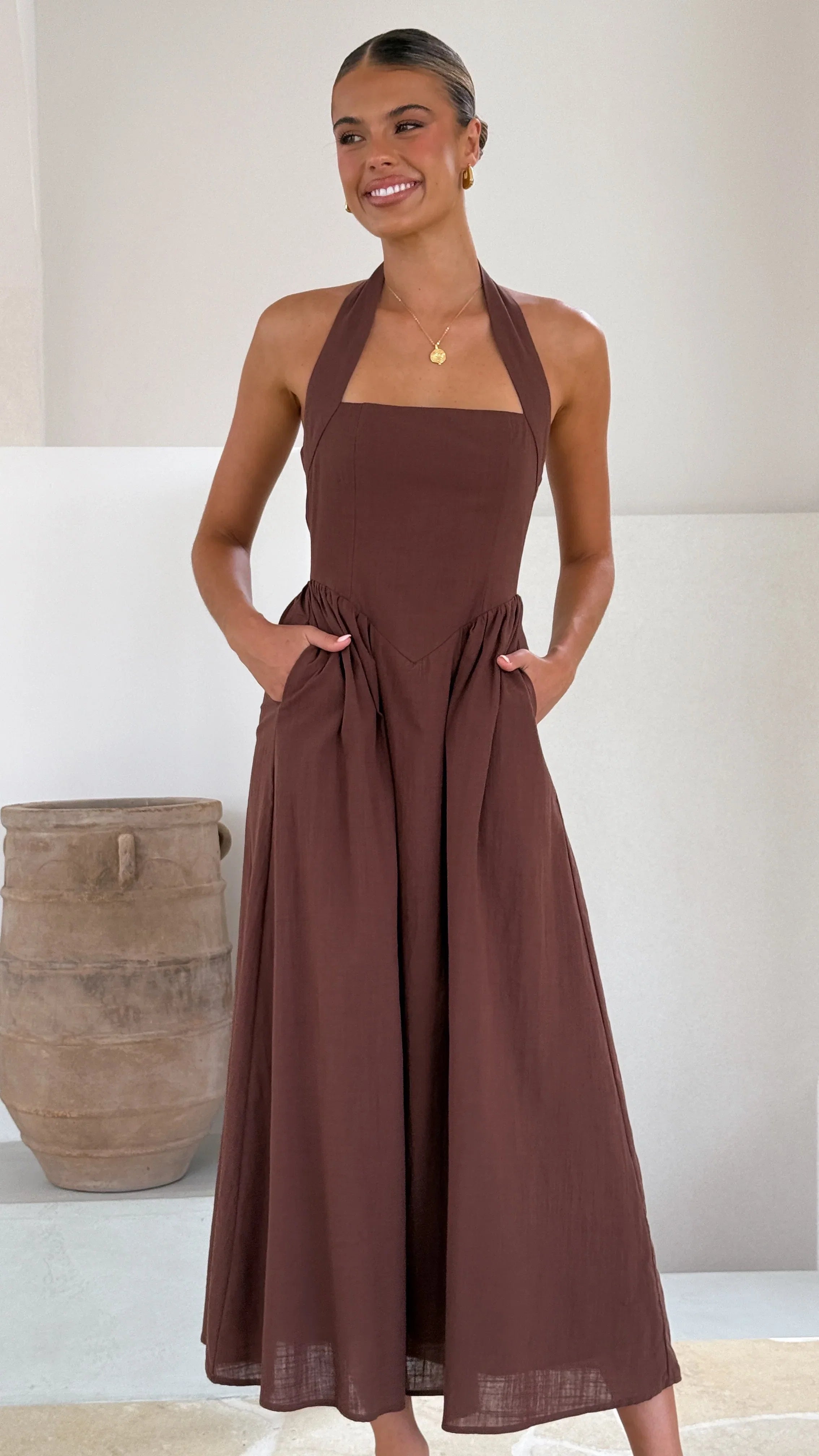 Caden Maxi Dress Chocolate
