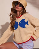 Swim On Intarsia Knit Fish Sweater