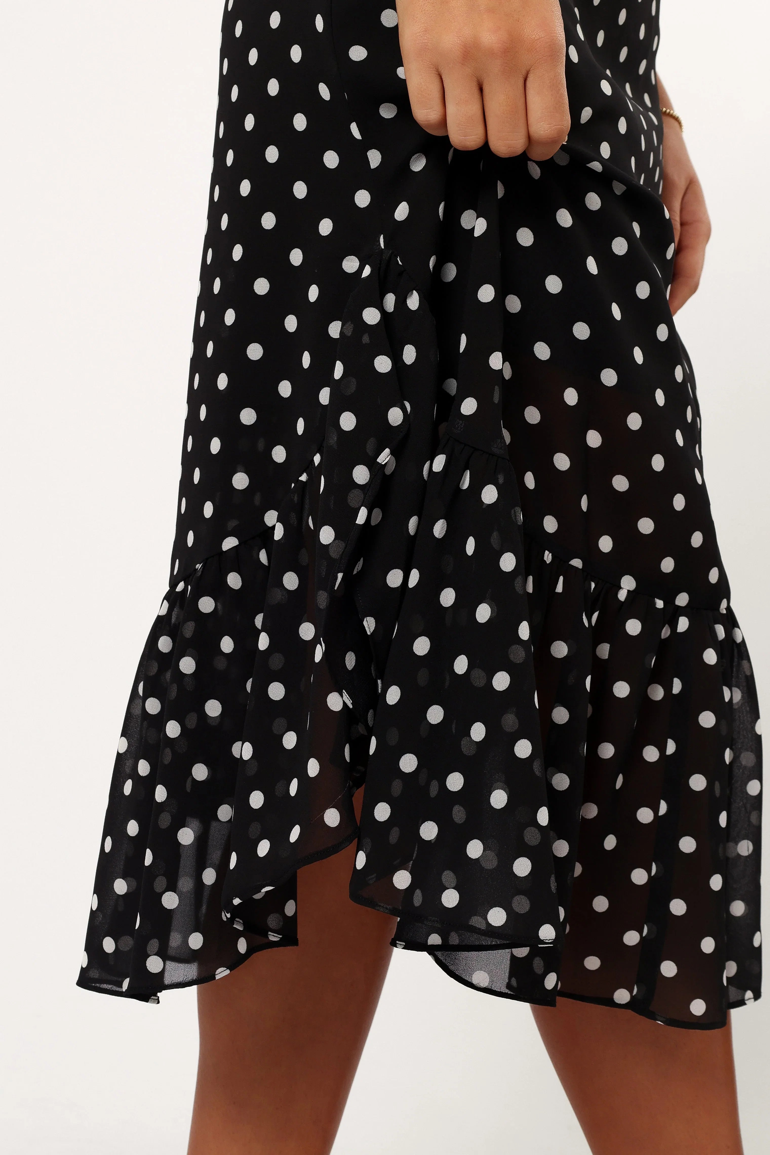 Francesca Midi Dress Black Polka Dot