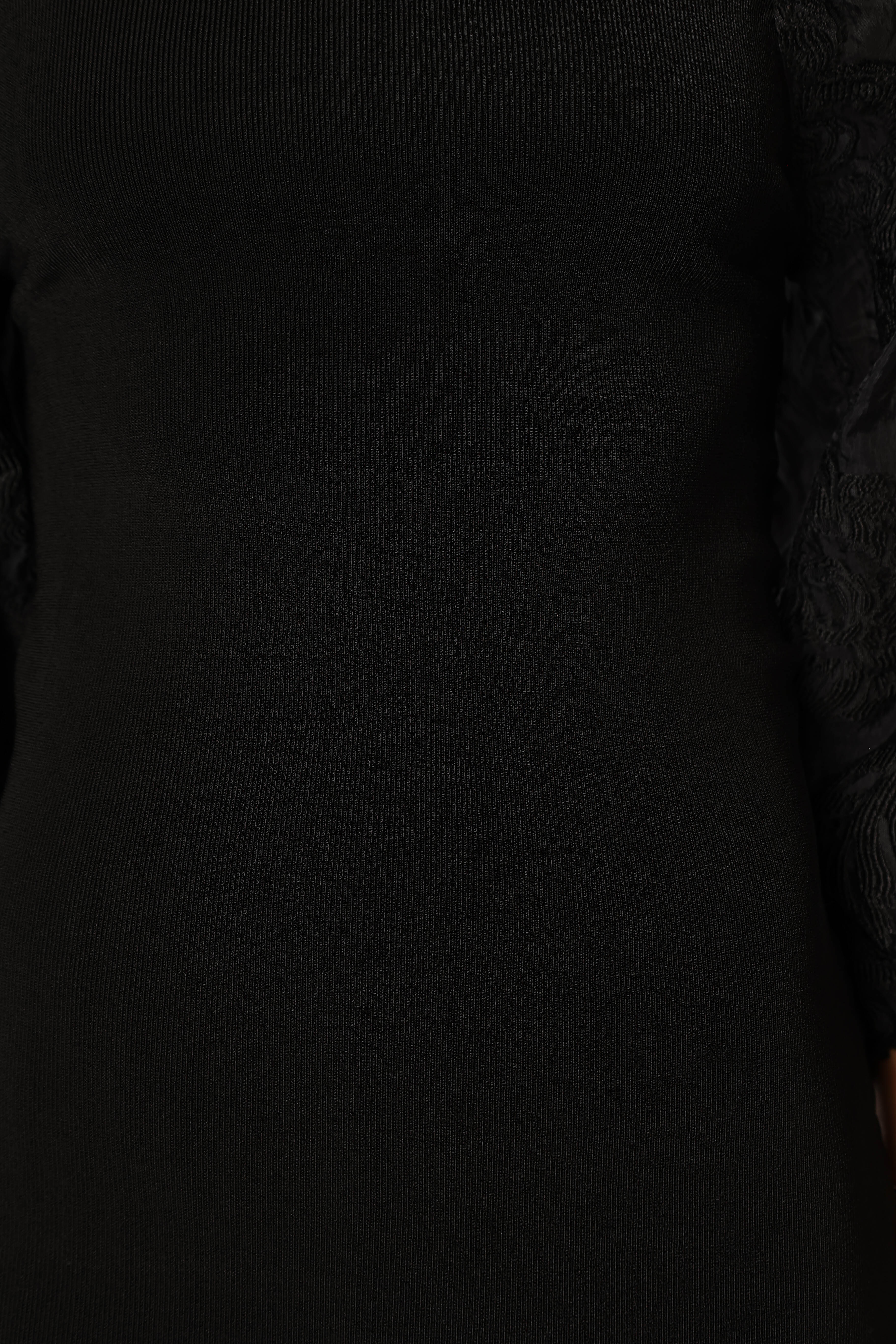 Dolly Puff Sleeve Midi Dress Black