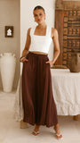 Aria Wide Leg Pants Chocolate