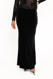 Velman Velvet Maxi Skirt Black