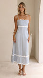 Seraphina Midi Dress Blue White