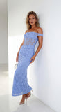 Roselune Lace Off Shoulder Dress Blue