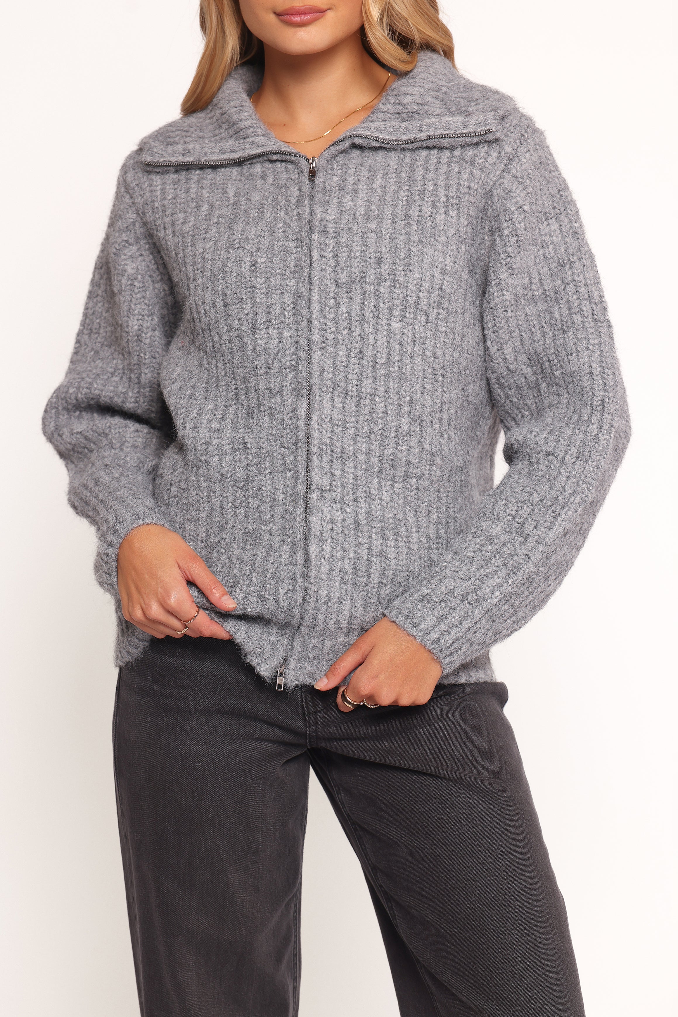 Miffy Zip Through Cardigan Grey