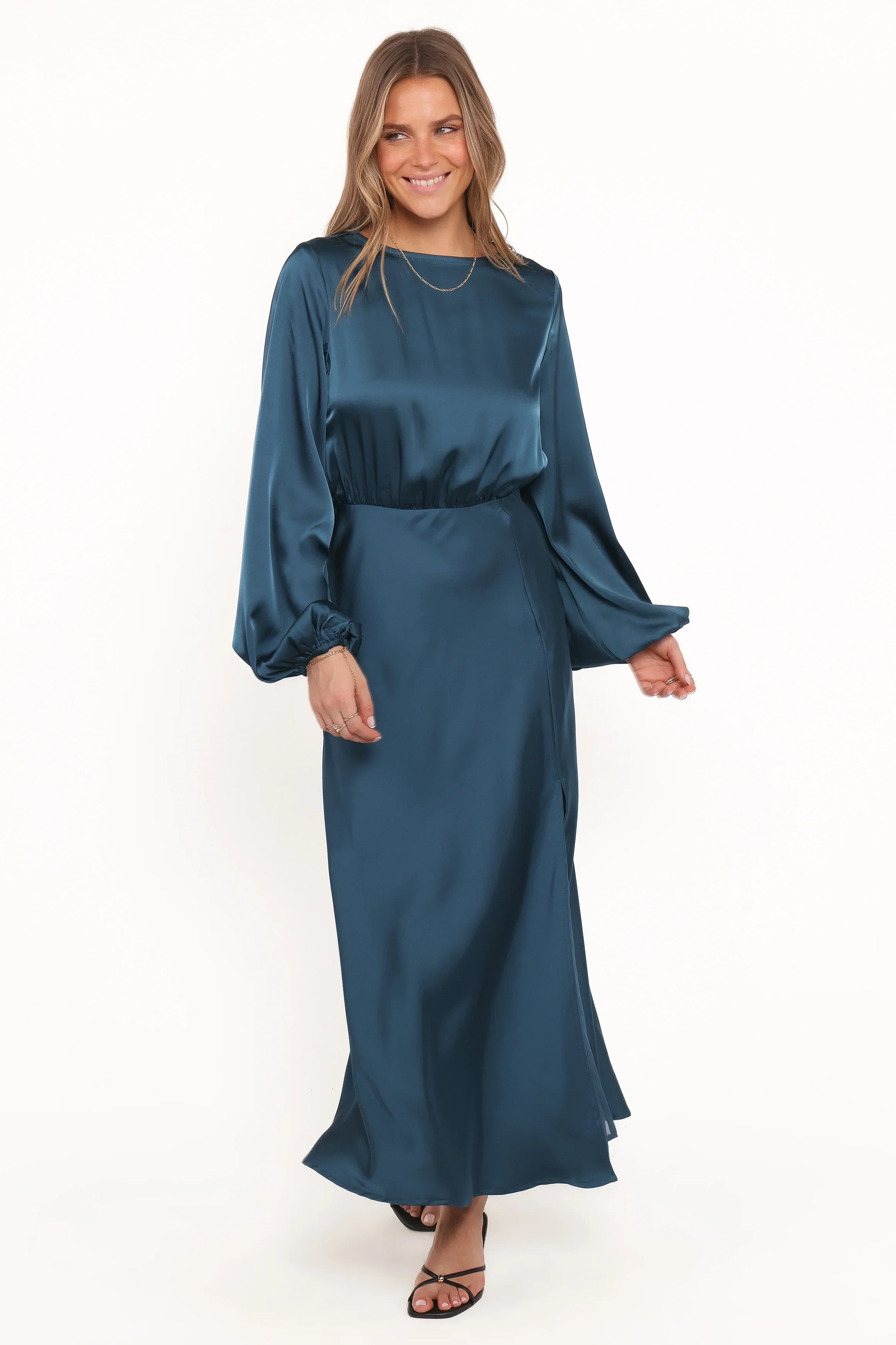 Remora Long Sleeve Midi Dress Teal