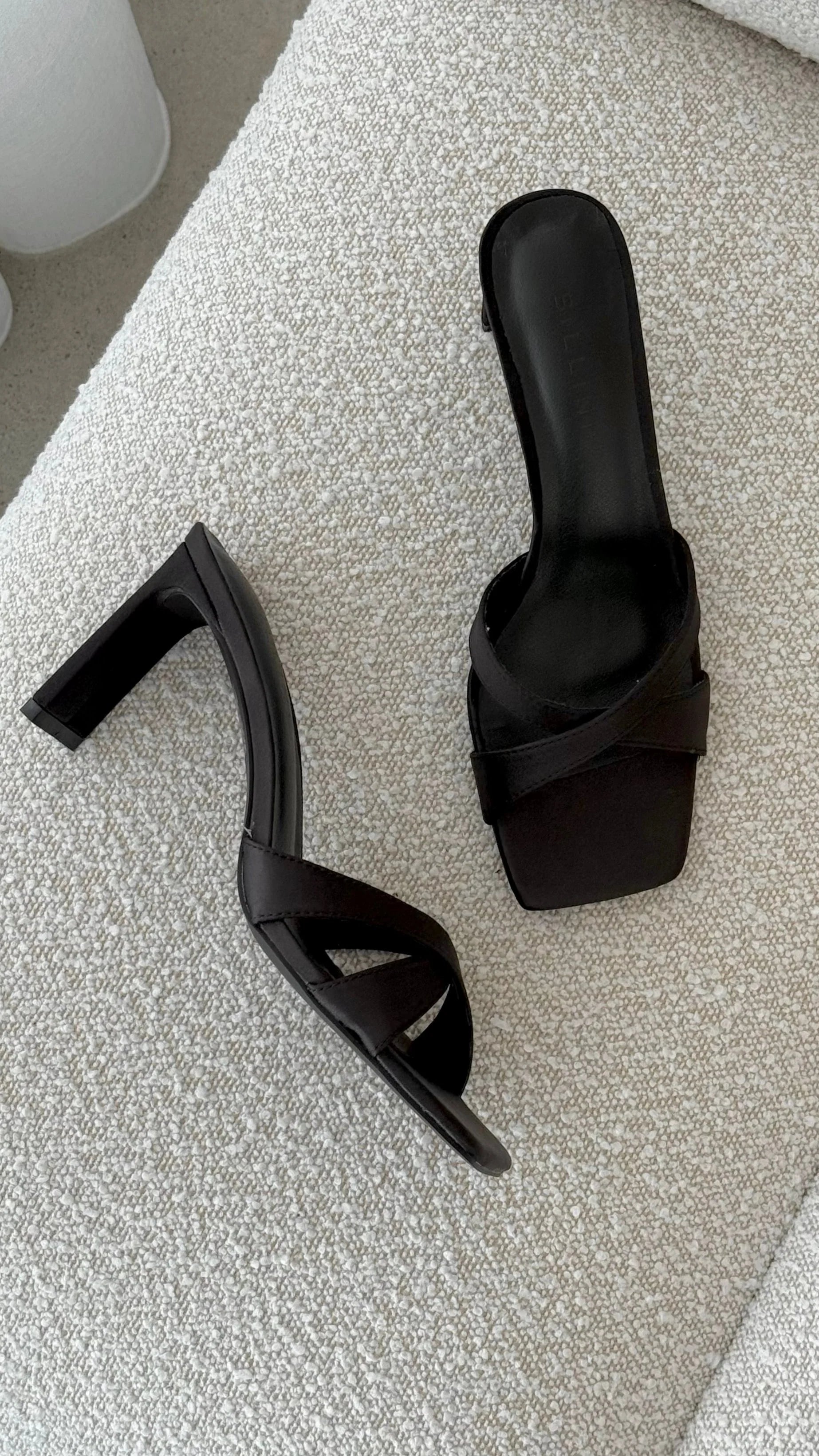Kelsie Heels Black Satin