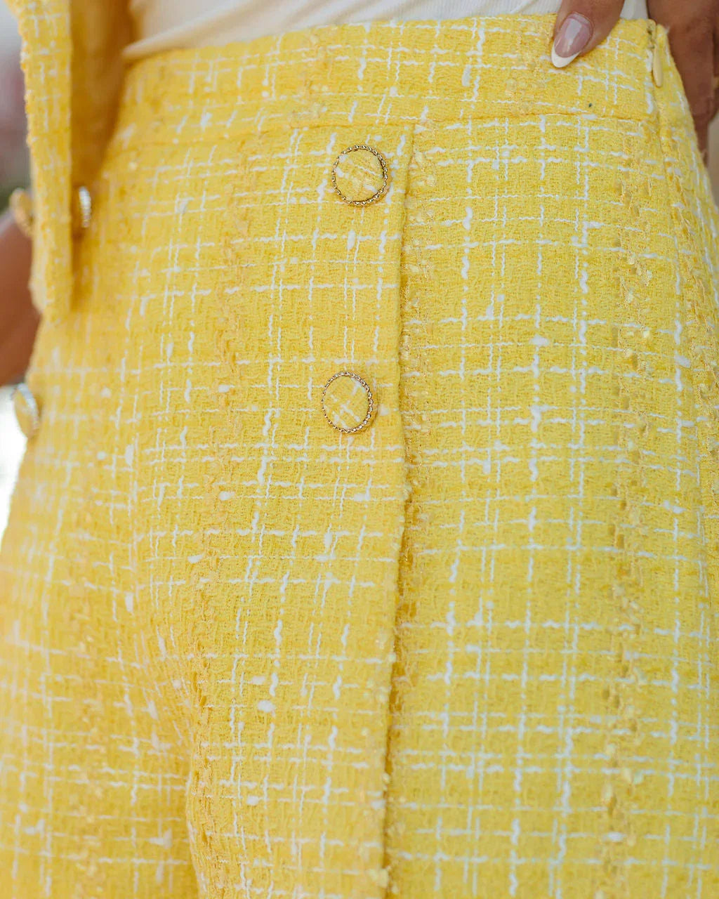 Limon High Rise Tailored Tweed Shorts