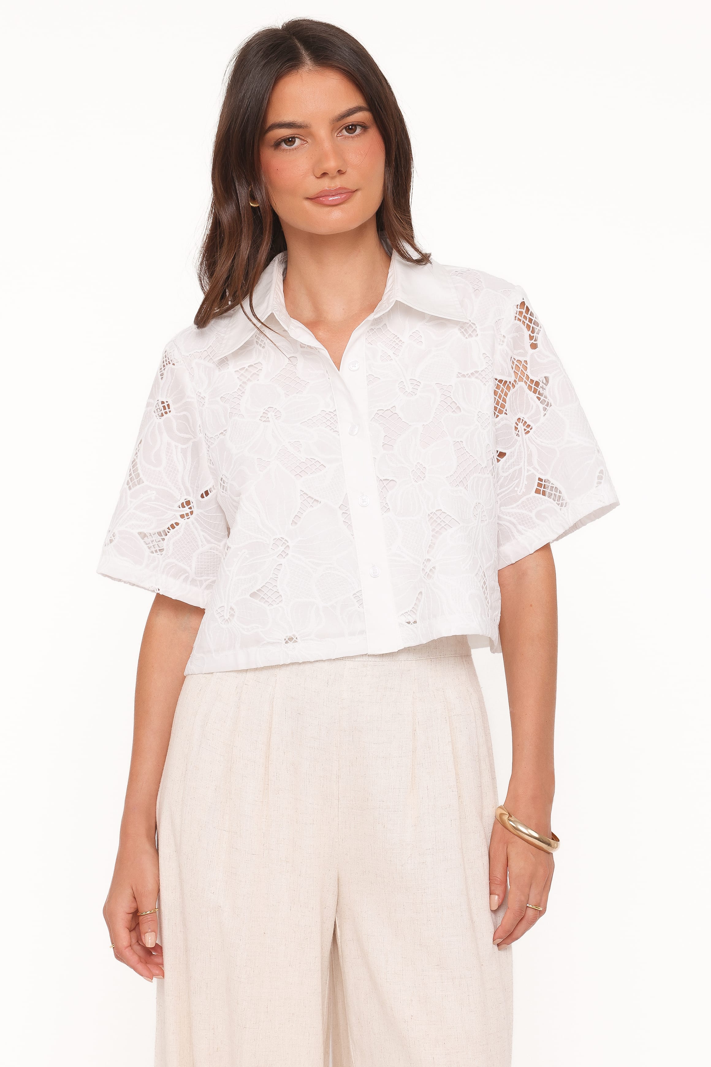Fidelma Cropped Shirt White