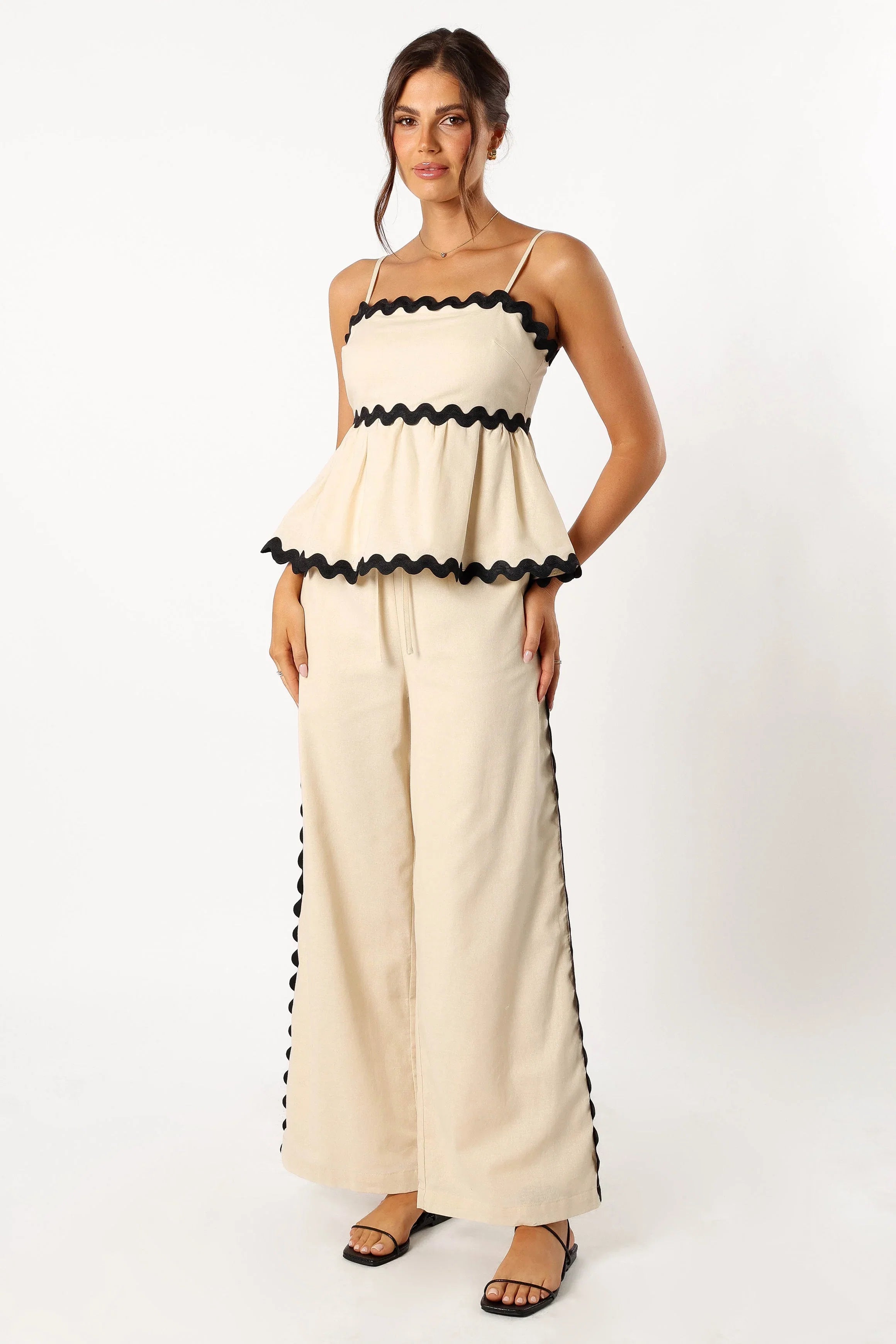 Mollymook Pants Cream Black