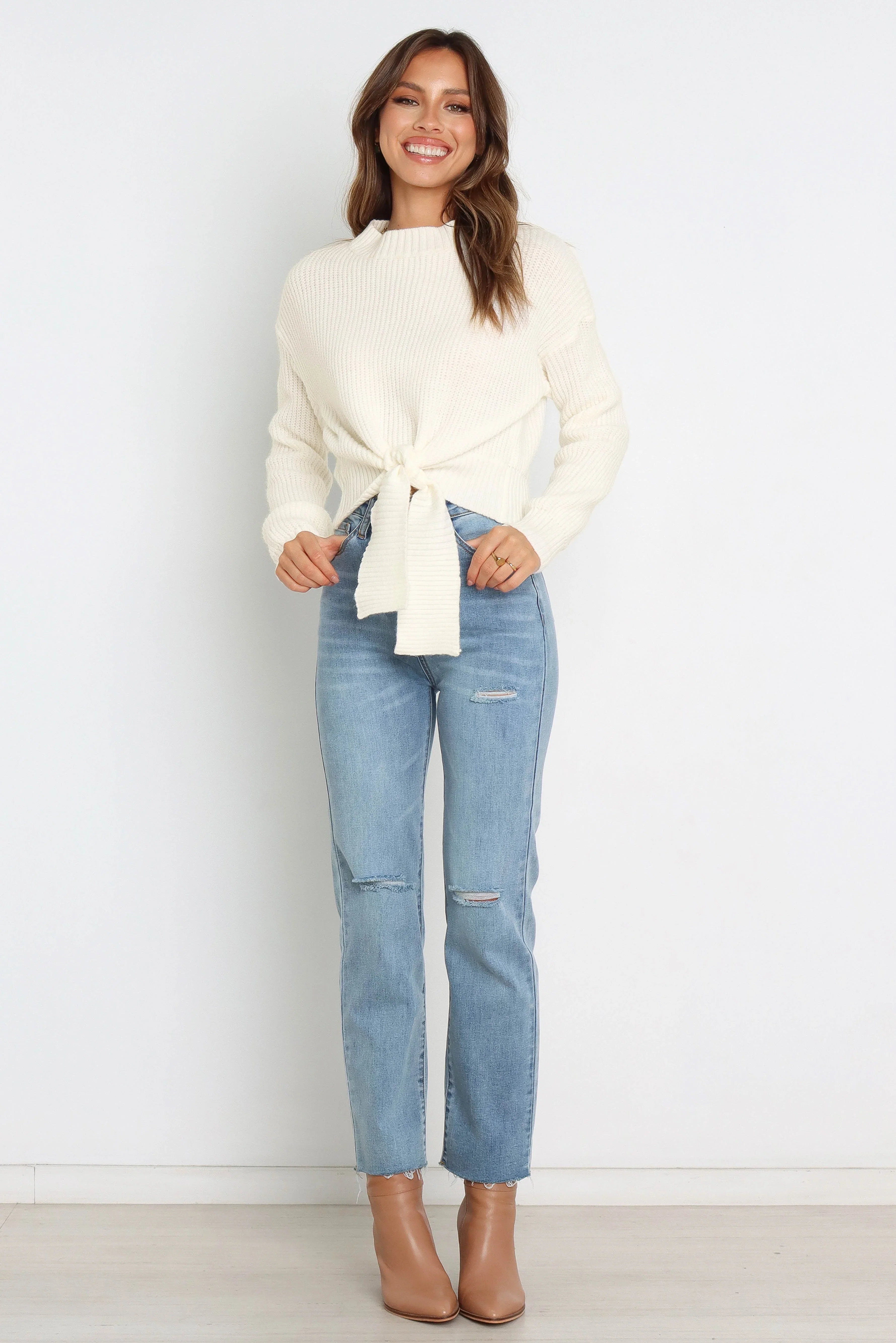 Captivate Knit Sweater Cream