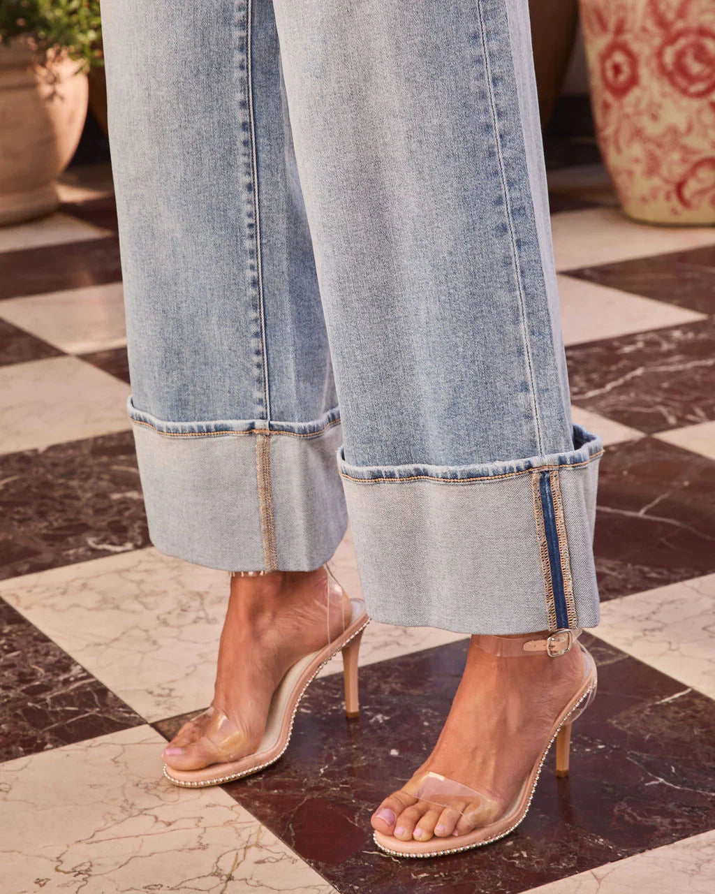 Serenah Super Stretch Mid Rise Wide Leg Jeans