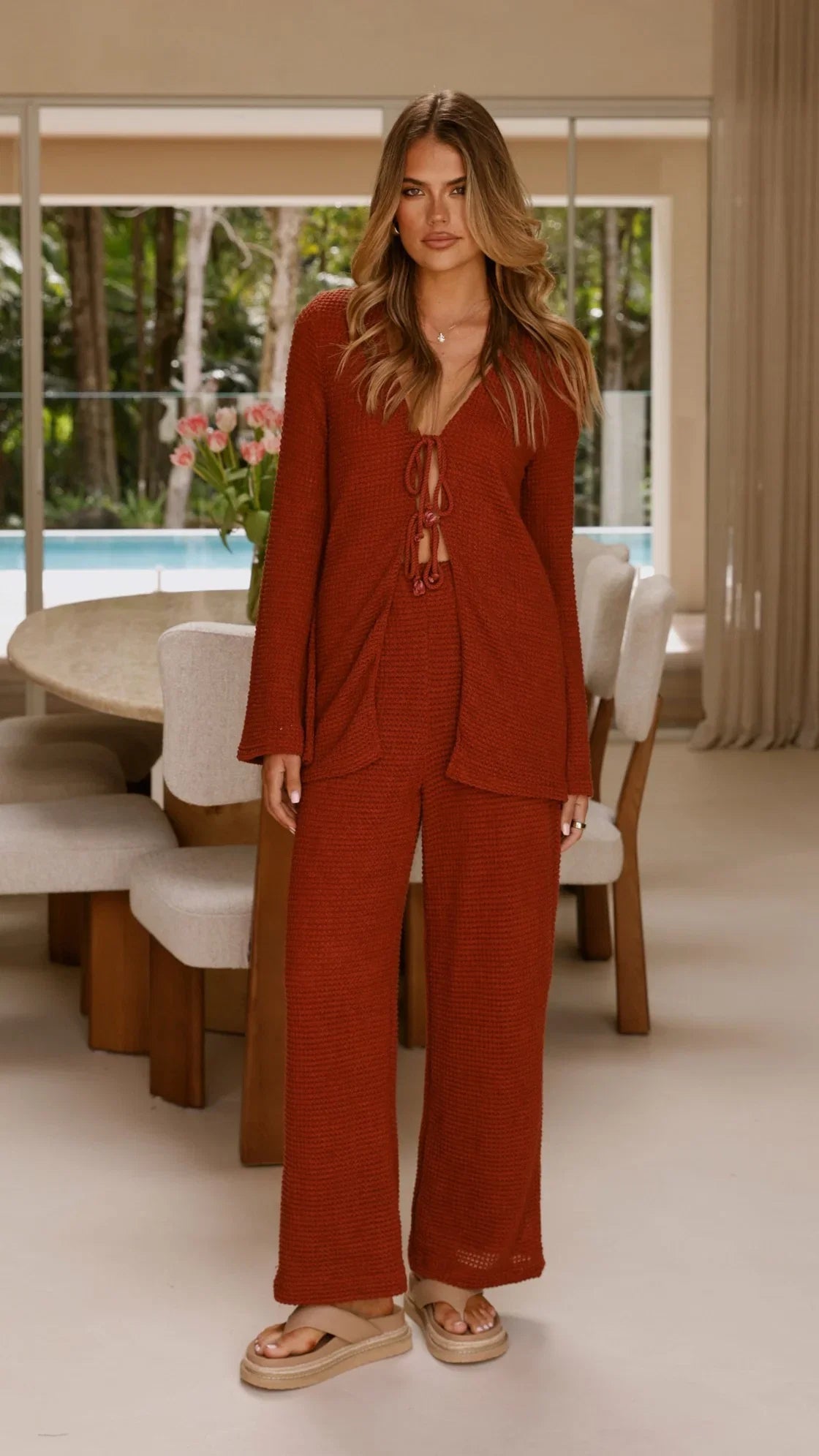 Ava Long Sleeve Top Rust