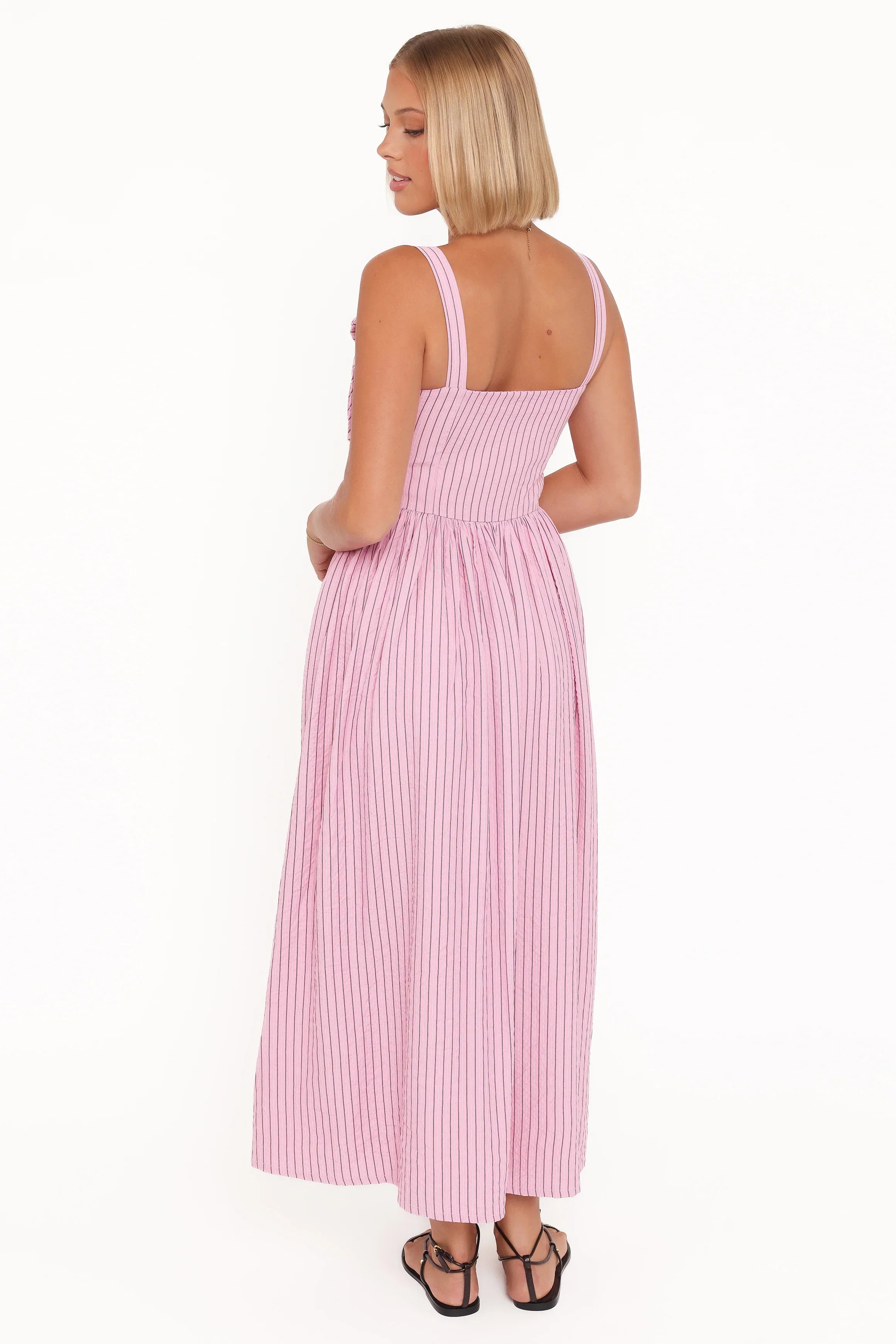 Alden Maxi Dress Pink White Stripe