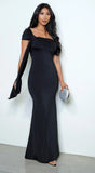 Manya One Shoulder Maxi Dress Black