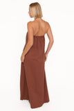 Como Strapless Maxi Dress Brown