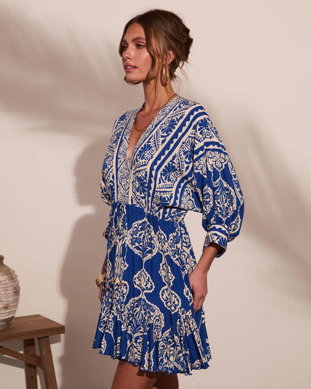 Riviera Radiant Abstract Print Mini Dress