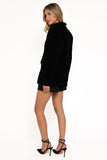 Clive Velvet Blazer Black