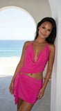 Kaivana Ring Detail Cutout Mini Dress Fuschia Pink