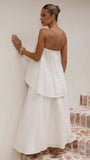 Makala Strapless Top and Maxi Skirt Set White