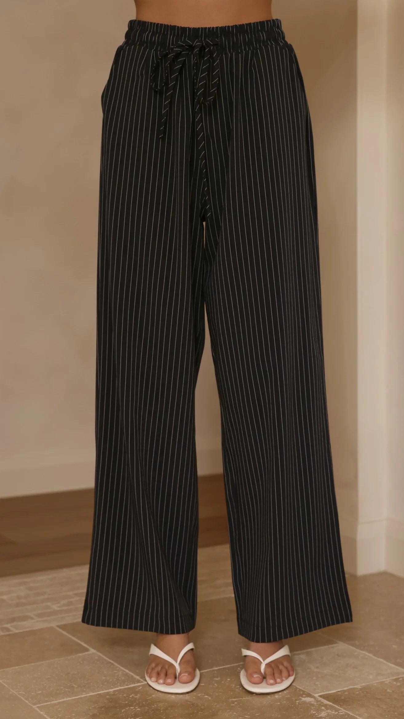 Zaila Pants Navy White Stripe