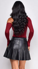 Louisa One Shoulder Top Burgundy