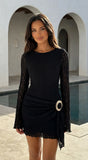 Cirella Lace Long Sleeve Mini Dress Black