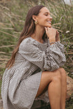 Micaela Long Sleeve Mini Dress Black Gingham