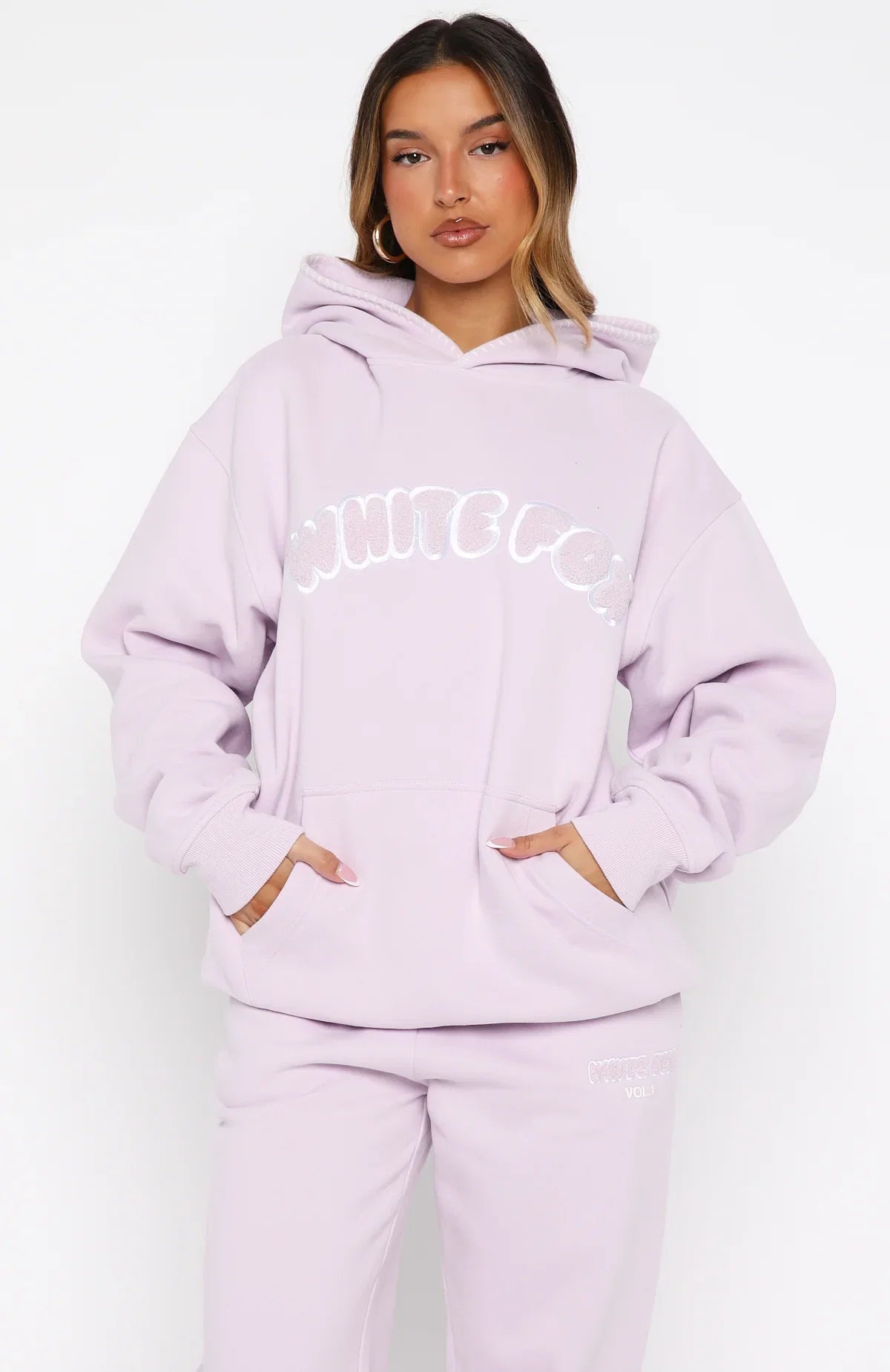 Vol 1 Front Graphic Oversized Hoodie Lilac