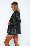 Take The Lead PU Blazer Black