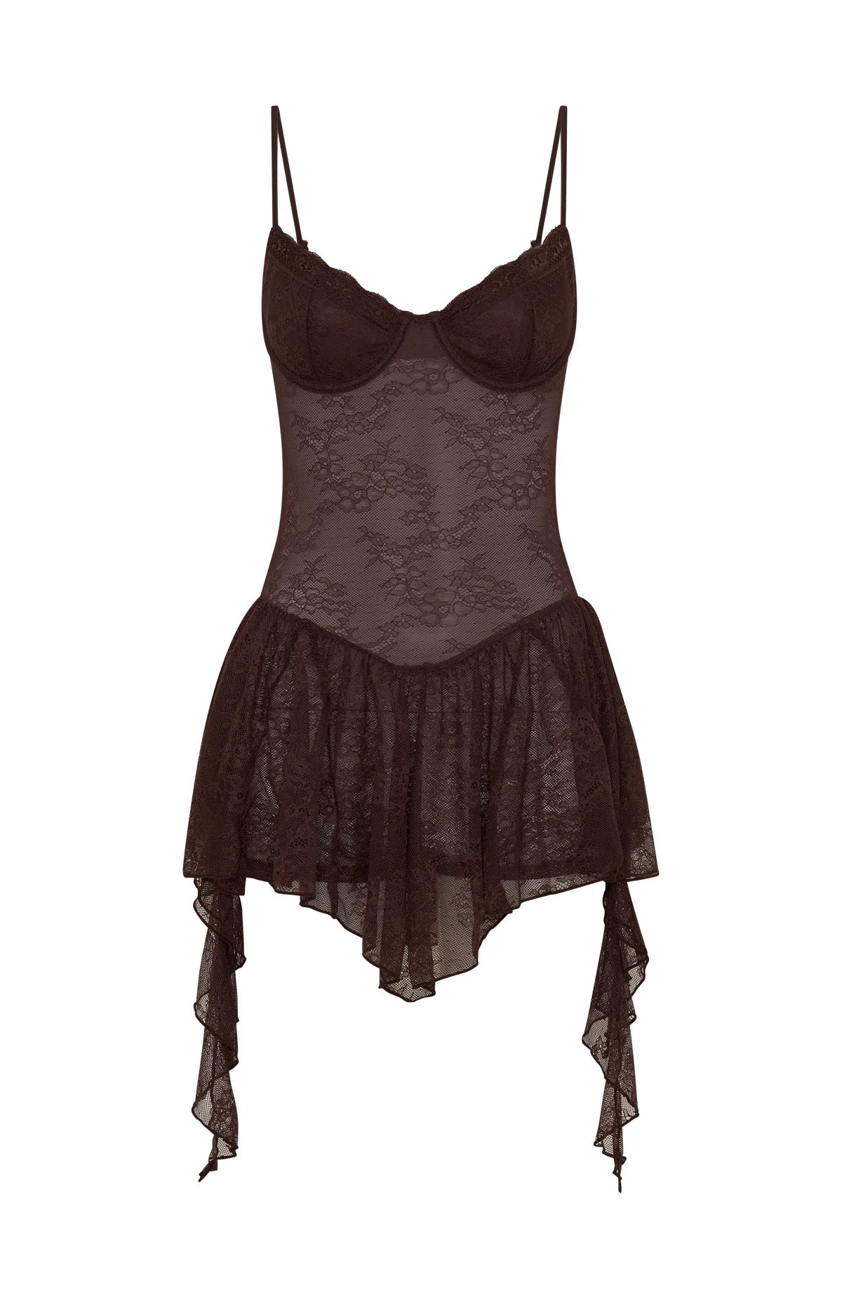Only Tonight Lace Playsuit Chocolate