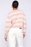 Ice Bae Stripe Knit Cardigan Strawberry Cream Stripe