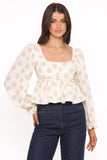 Cielo Top Sand Beige Floral