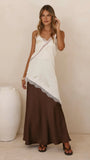 Sayuri Satin Lace Mini Tunic Cream