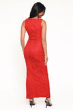 Ruben Lace Maxi Dress Red