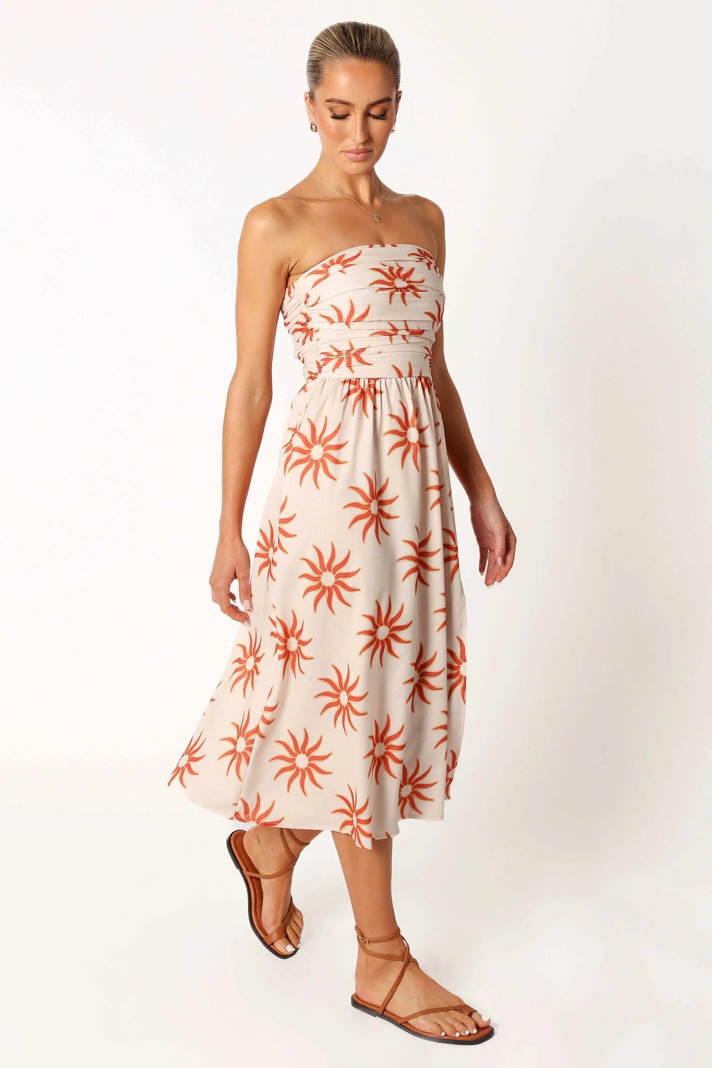 Ryder Strapless Midi Dress Soleil