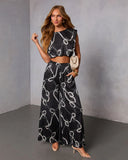 Dennie Printed Satin Top