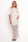 Laken Sheer Lace Maxi Skirt White