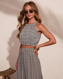 Saphine Geometric Print Crop Top