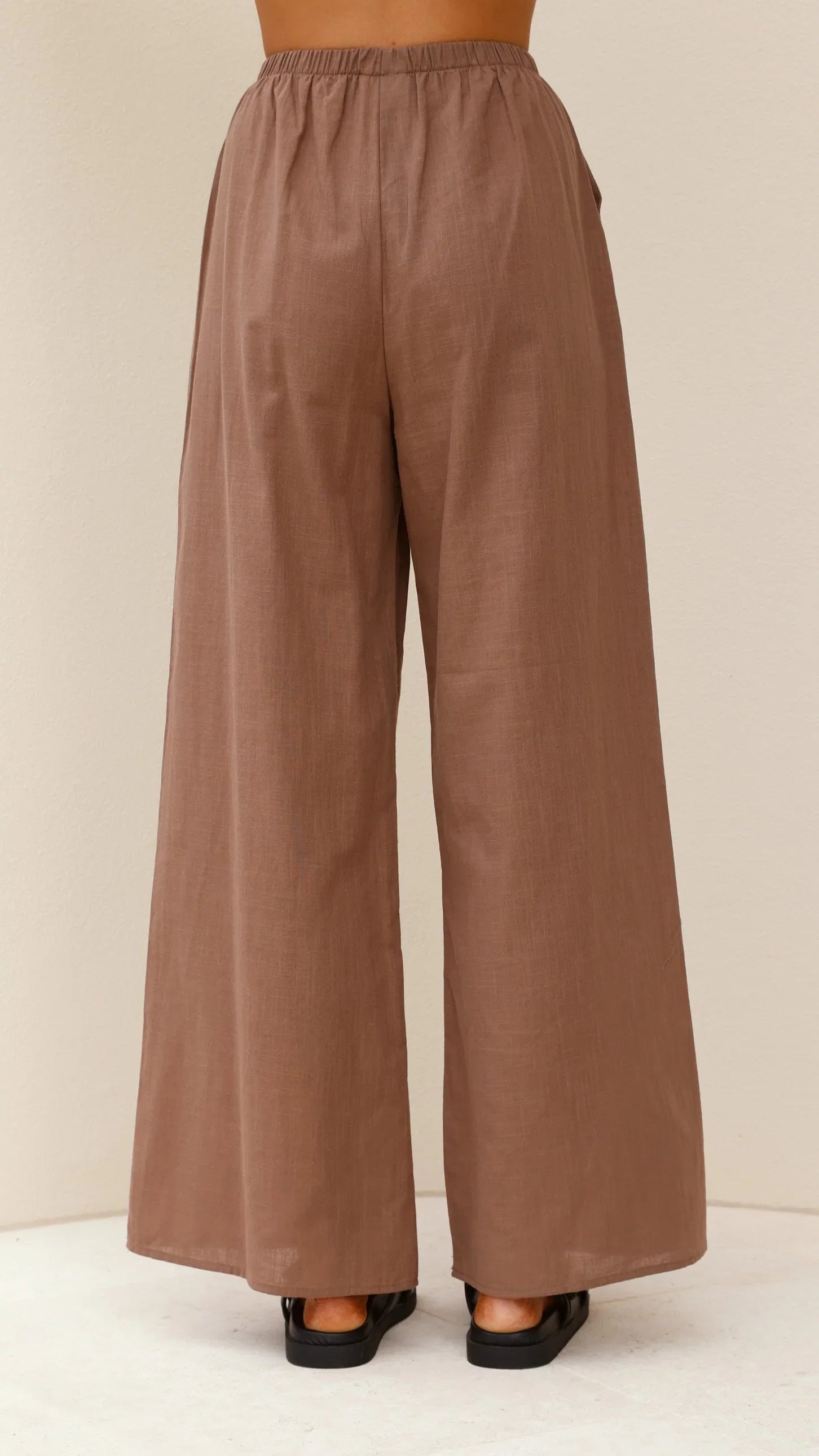 Sharni Strapless Pleat Top and Pants Set Chocolate
