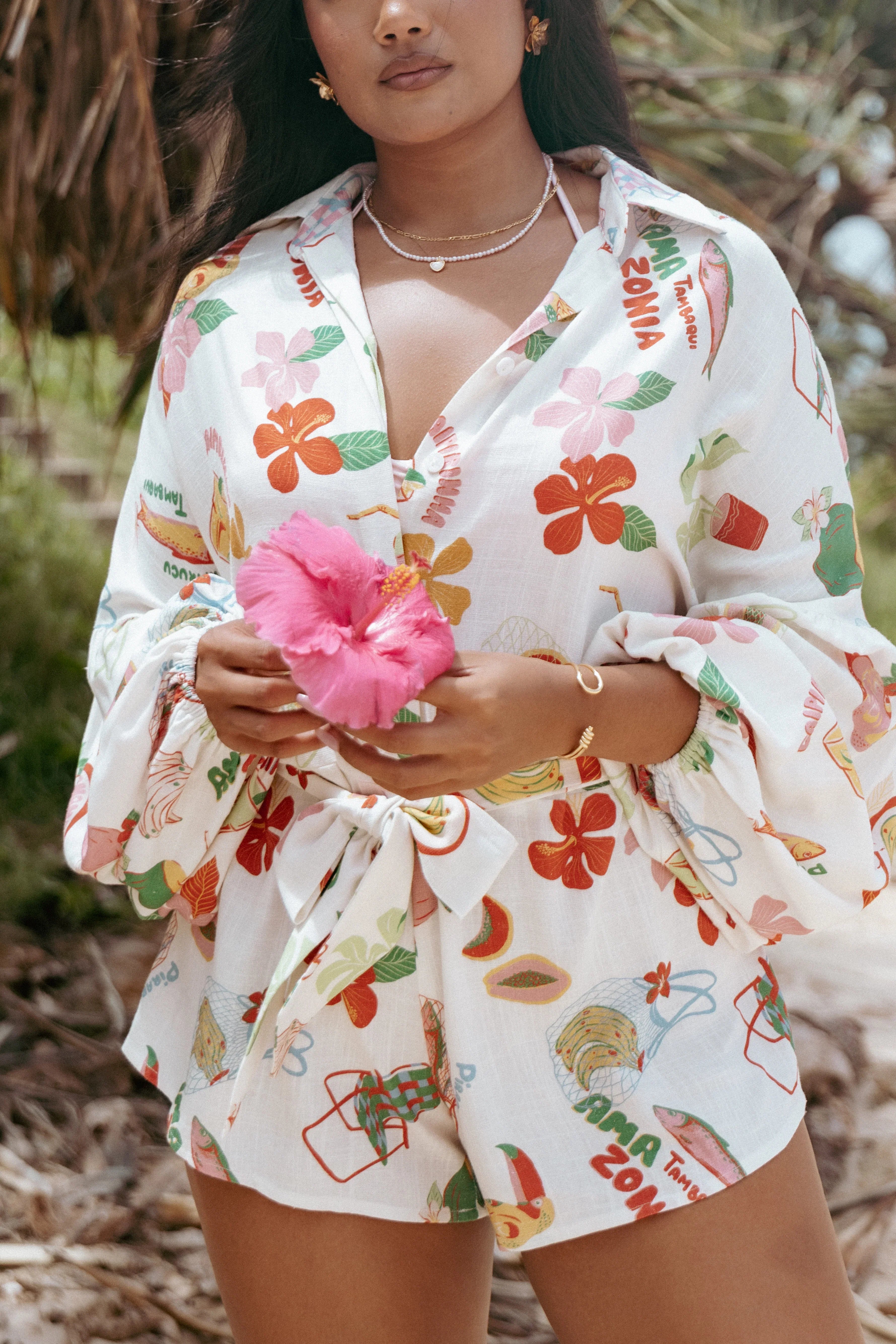 Jillia Long Sleeve Romper Alfresco
