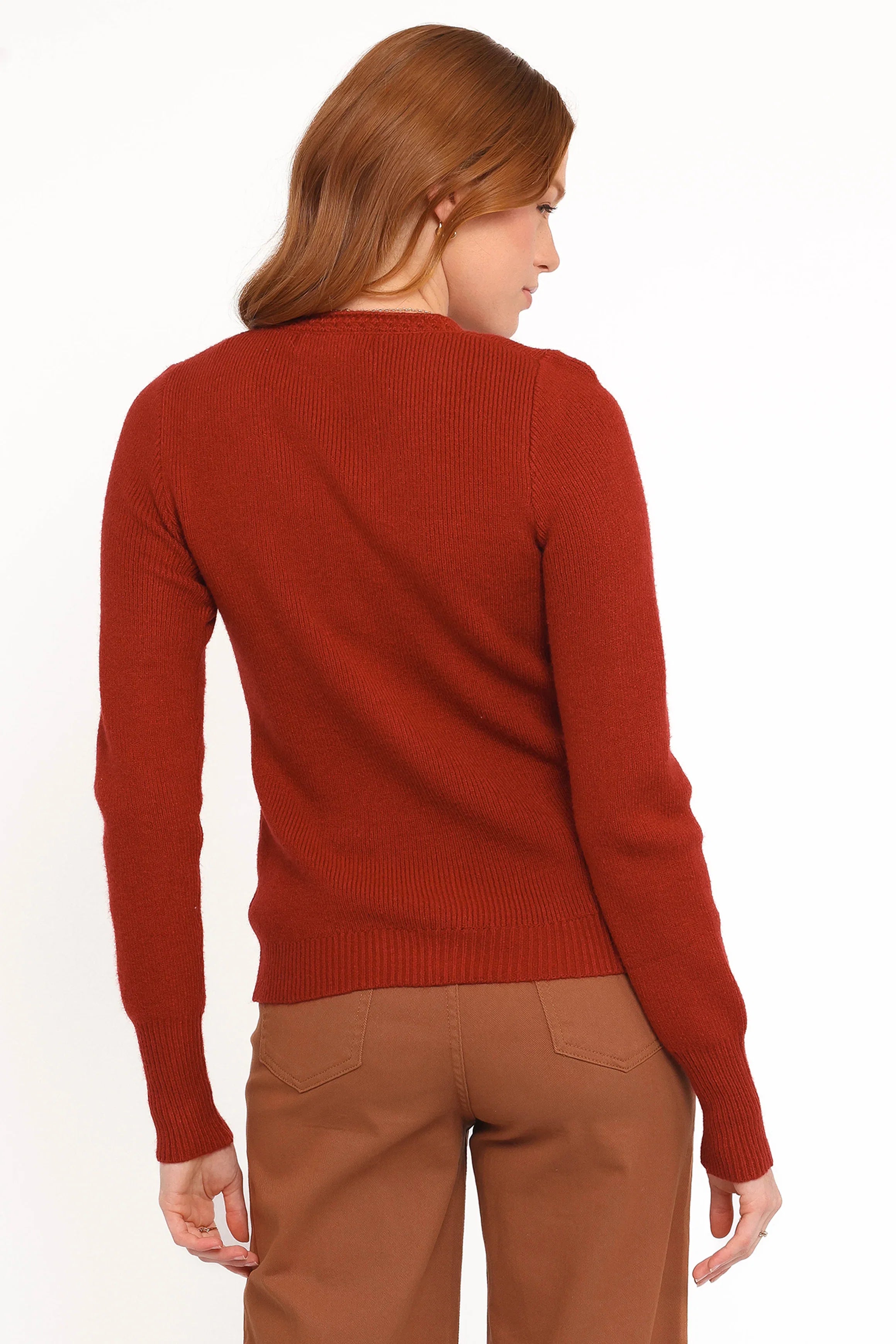 Quay Button Front Cardigan Red