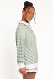 Dealia Knit Short Set Sage Stripe