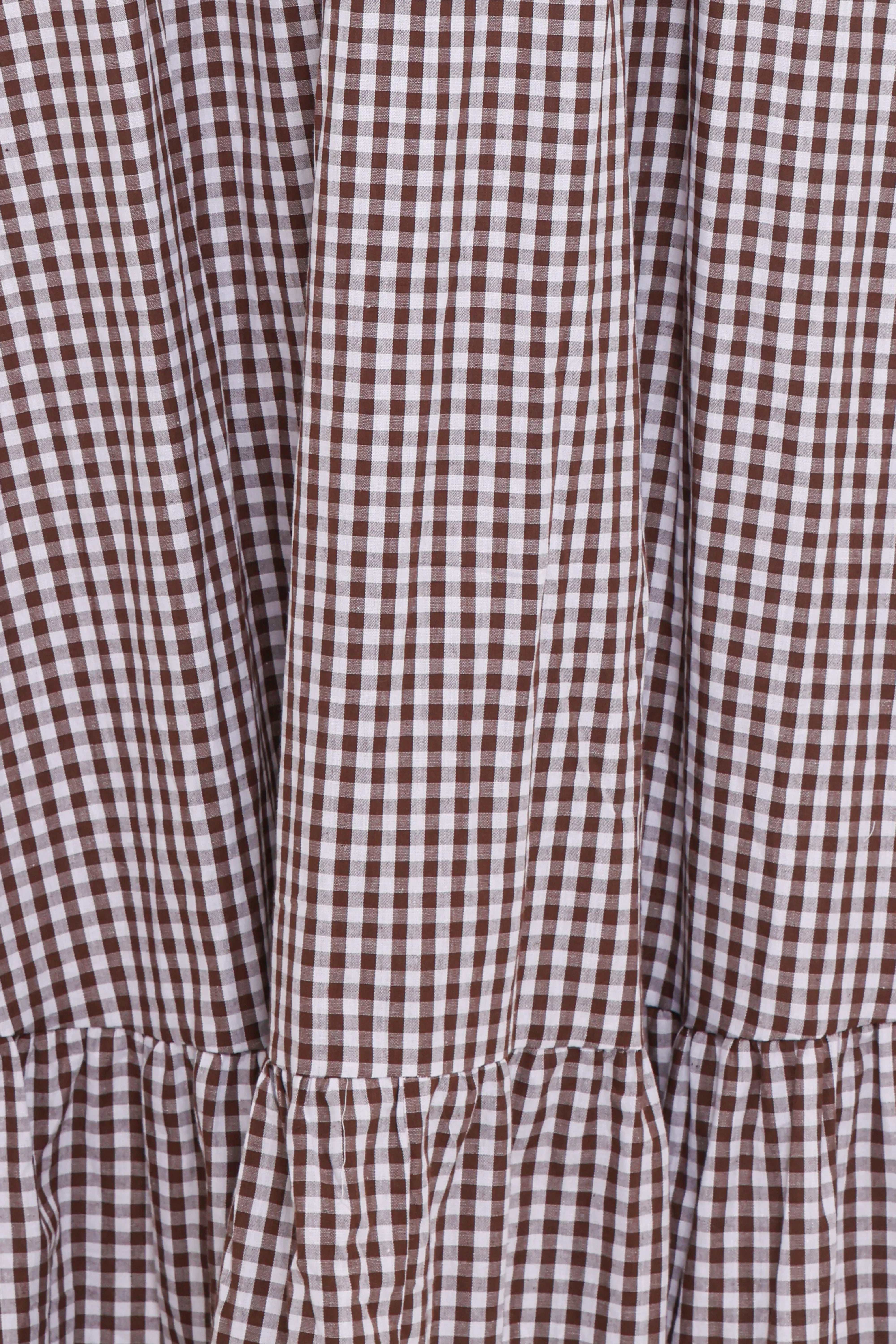 Reid Maxi Dress Brown Gingham