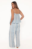 Mila Embroidered Pant Set Light Blue