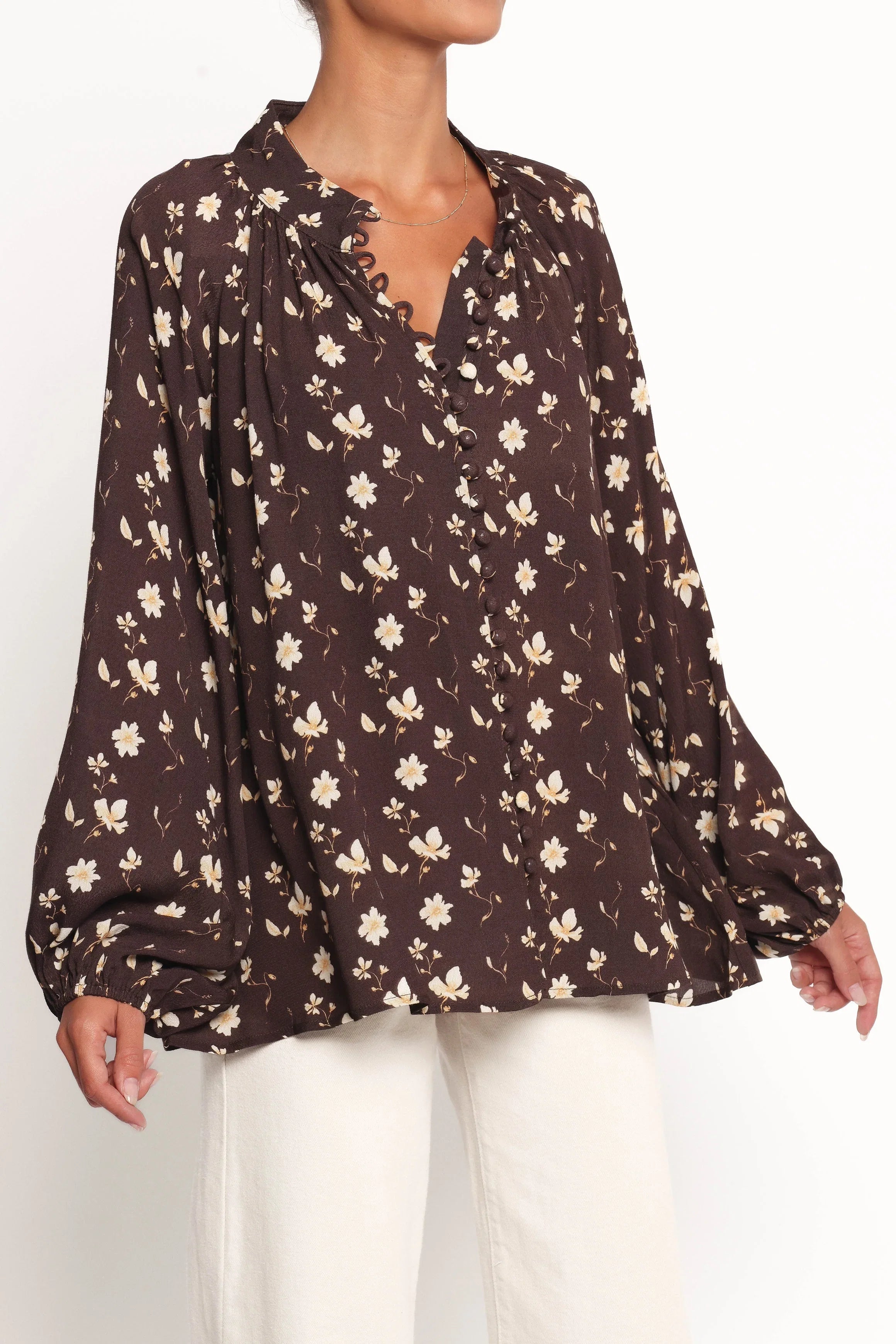 Marni Top Brown Ditsy