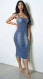 Vickita Denim Midi Dress Blue