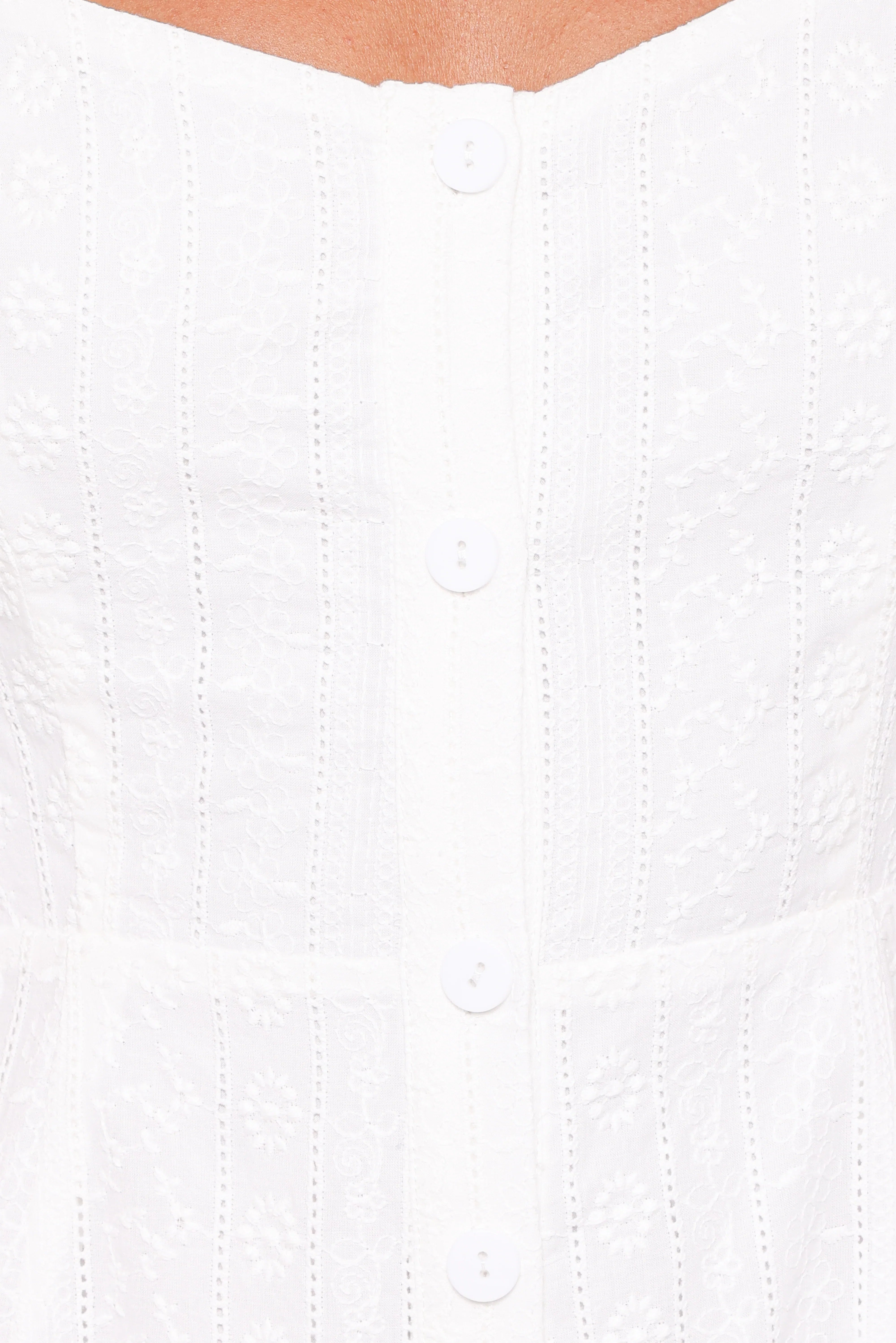Reesa Romper White Embroidery